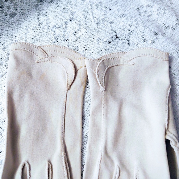 LADIES VINTAGE CRESCENDOE LEATHER TAILORED ALL COTTON FASHION DRIVING GLOVES 7 - Picture 9 of 10